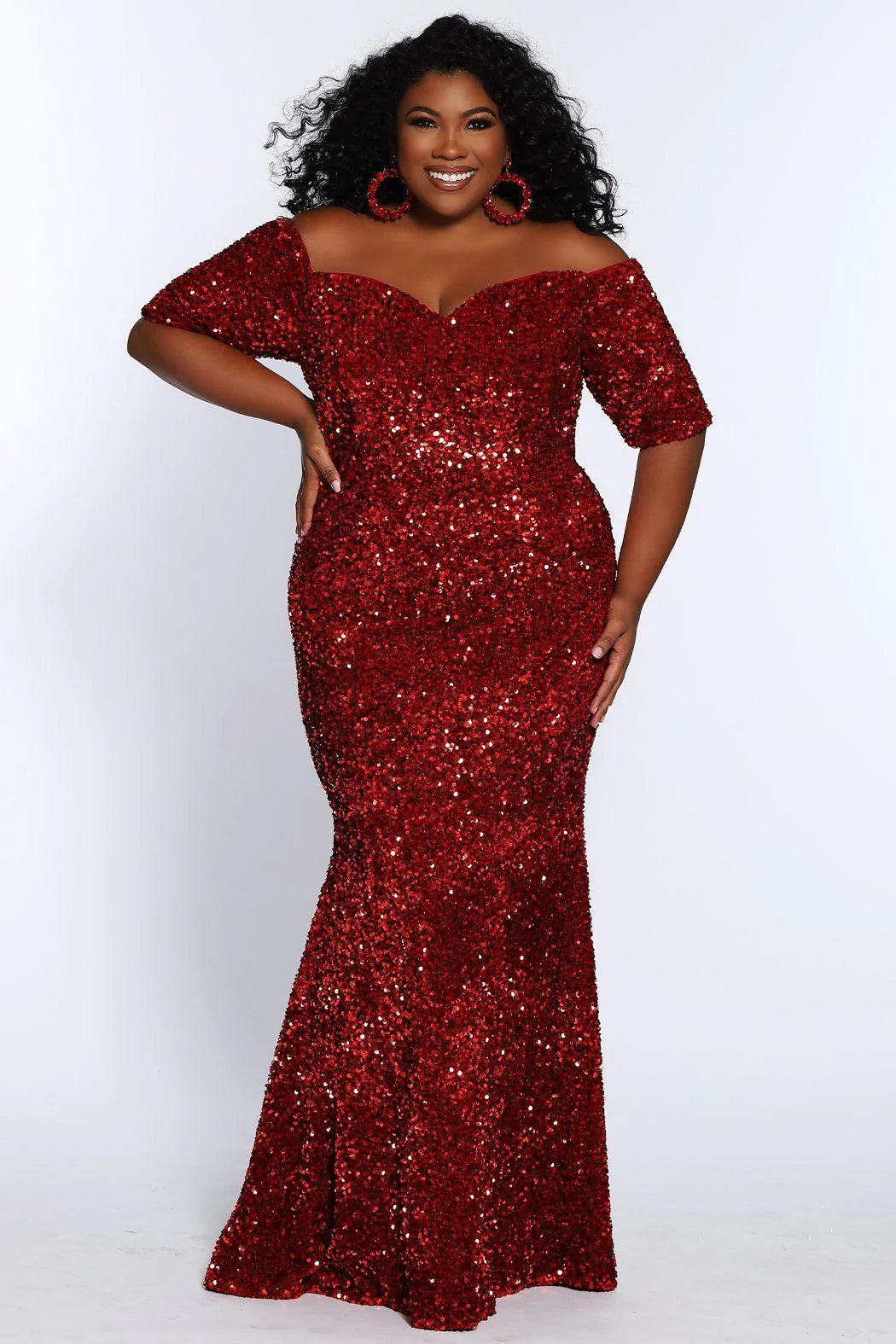 Sydney's Closet Spark Evening Gown - Red