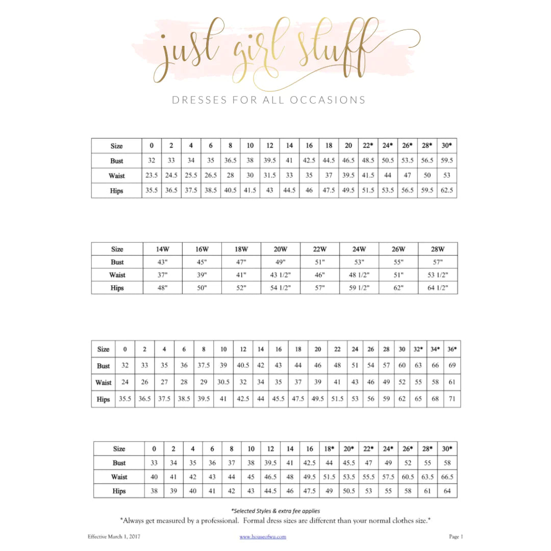 Scala Dress Size Chart