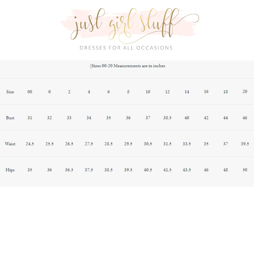 Jovani size chart 2018 hot sale